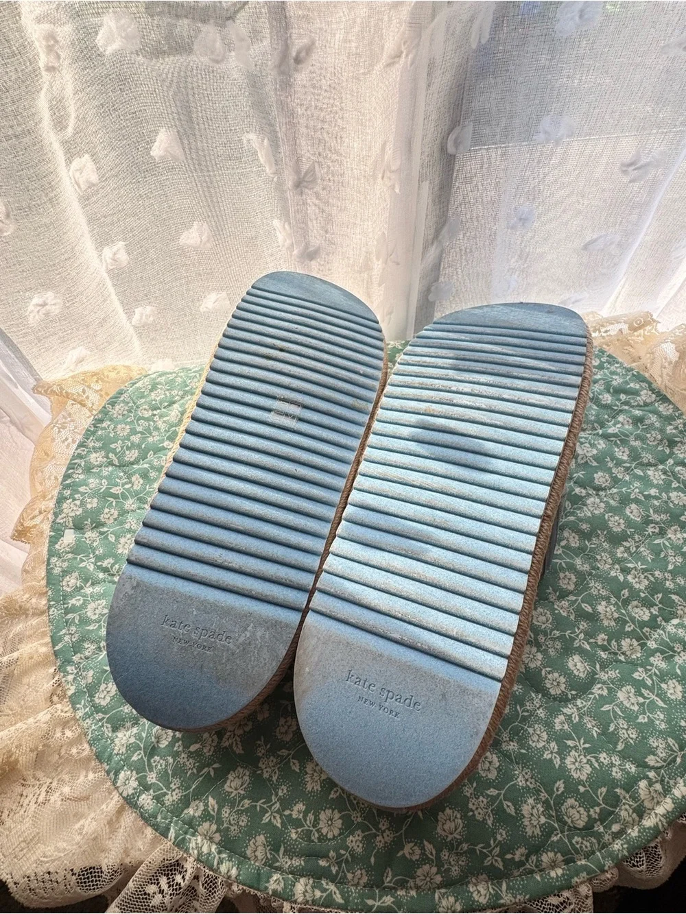 Kate Spade Denim Piper Espadrille Platform Slide Sandal